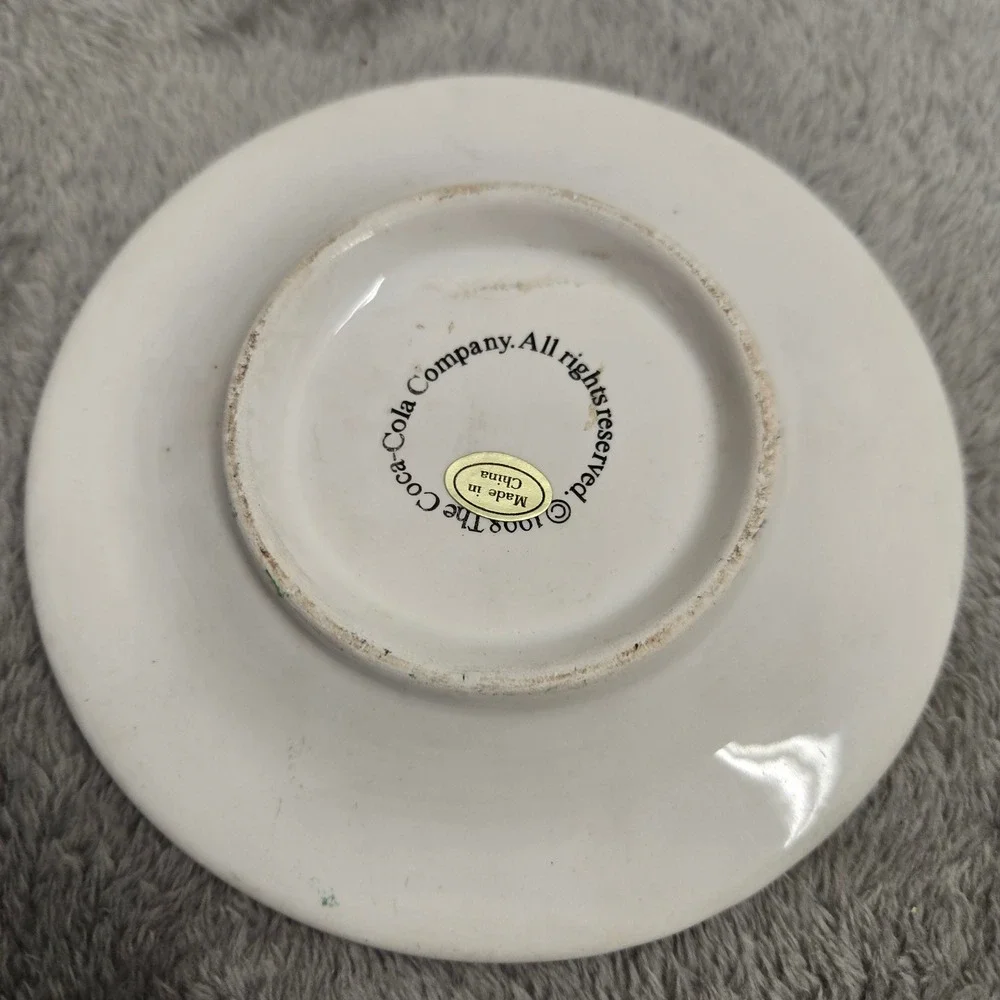Vintage 1998 Coca-Cola Miniature Teacup and Saucer Set Pink Gold Trim Victorian